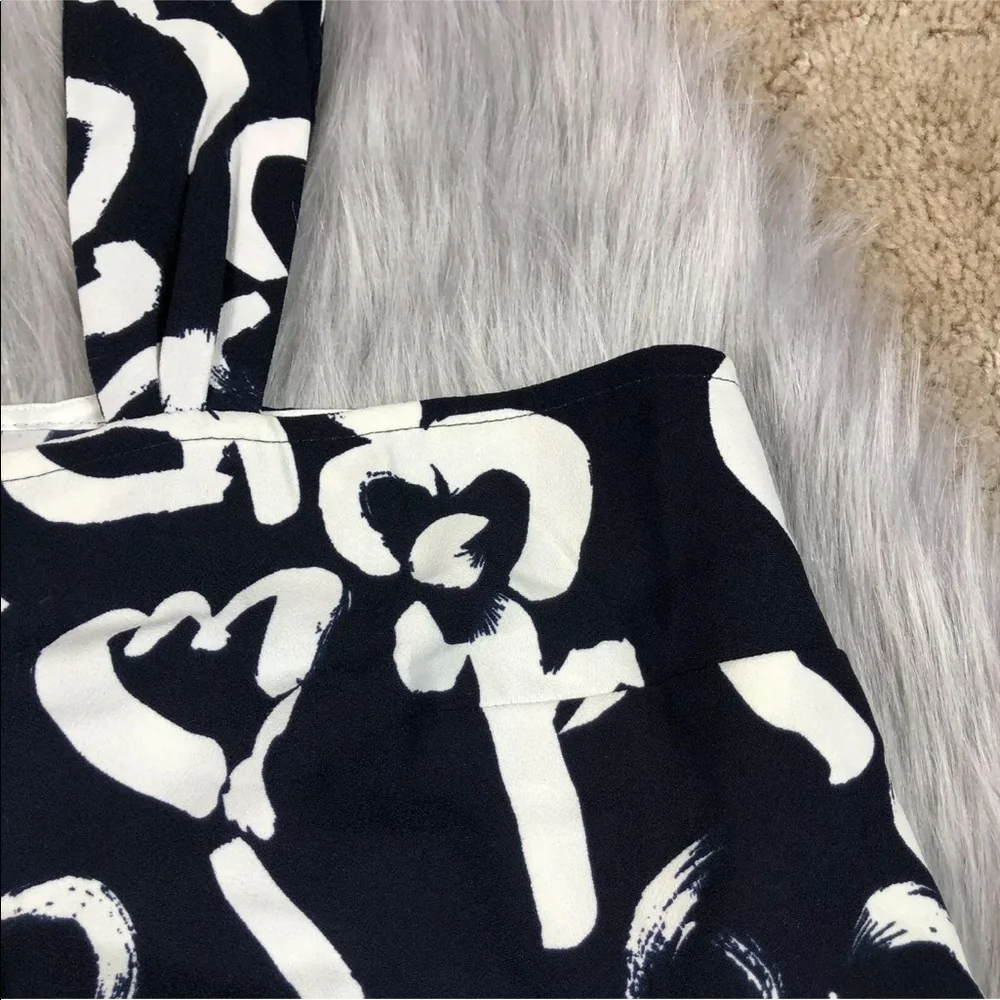 J Crew Sleeveless Top Brushstroke Floral Navy 16